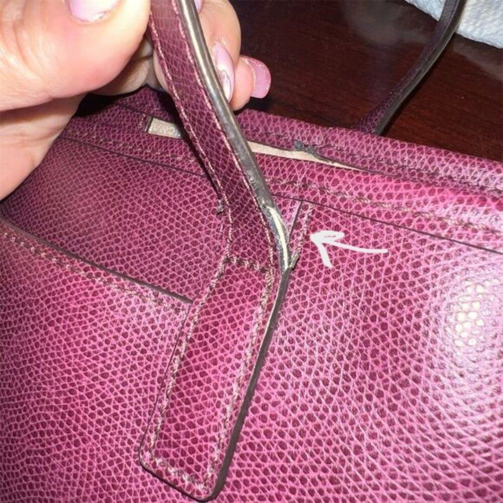 Michael Kors Jet Set Travel  Tote Burgundy  Leather Bag - Picture 10 of 14